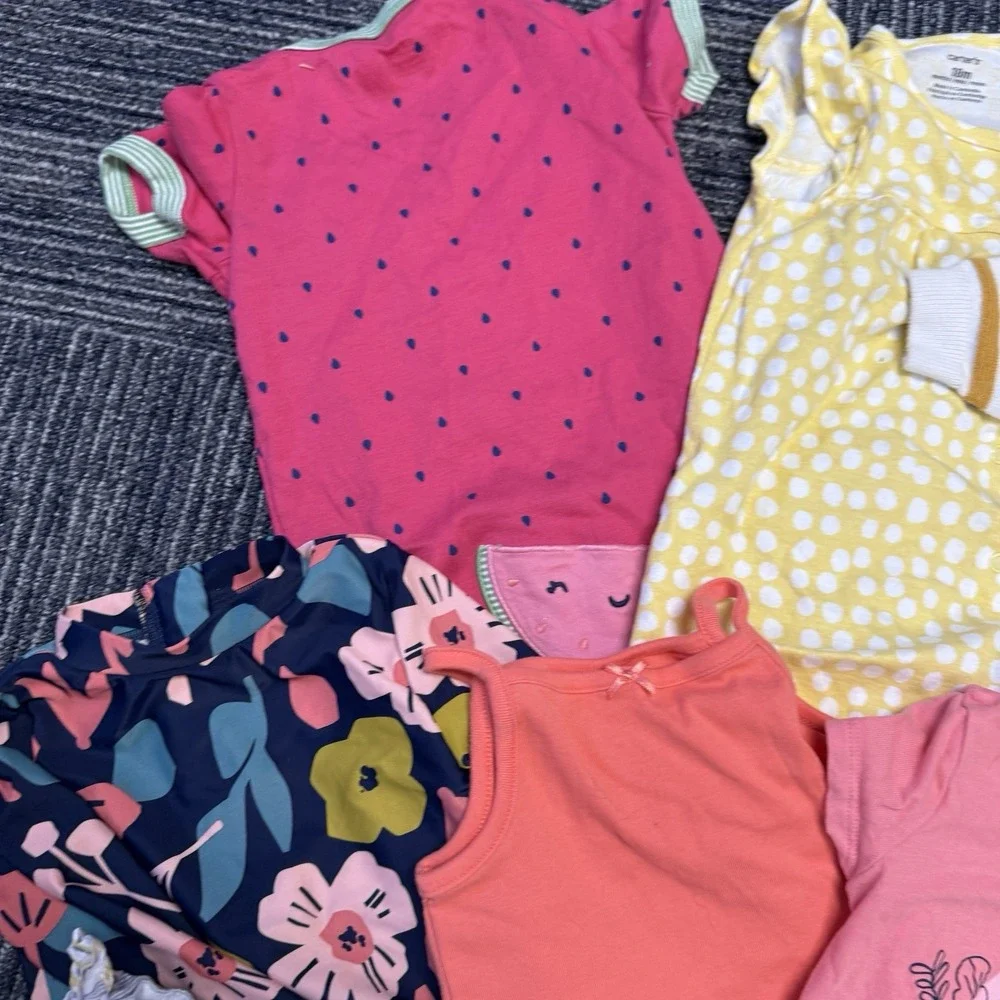 18 Mo Baby Girl Clothing Lot 9‎ Pcs Mixed Brands Carters Nike 4th July Lobster